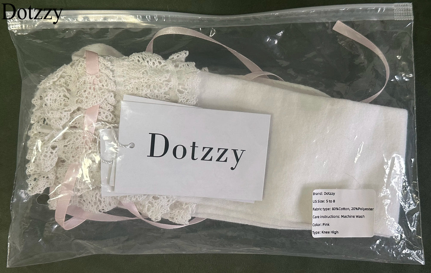 Dotzzy Lace Ribbon with Bow Socks