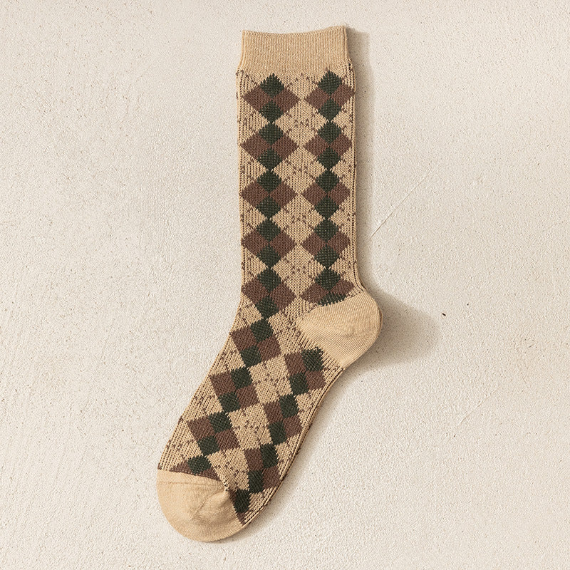Retro Artistic Geometric Cotton Socks