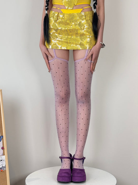 Shiny-Lace-Polka-Dot-Suspender-Lavender-Tights