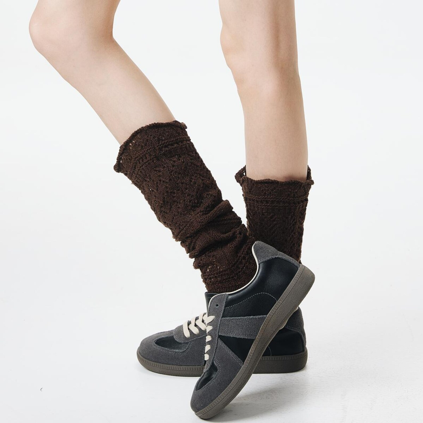 Willow Lace Chunky Knit Wool Blend Slouch Crew Socks
