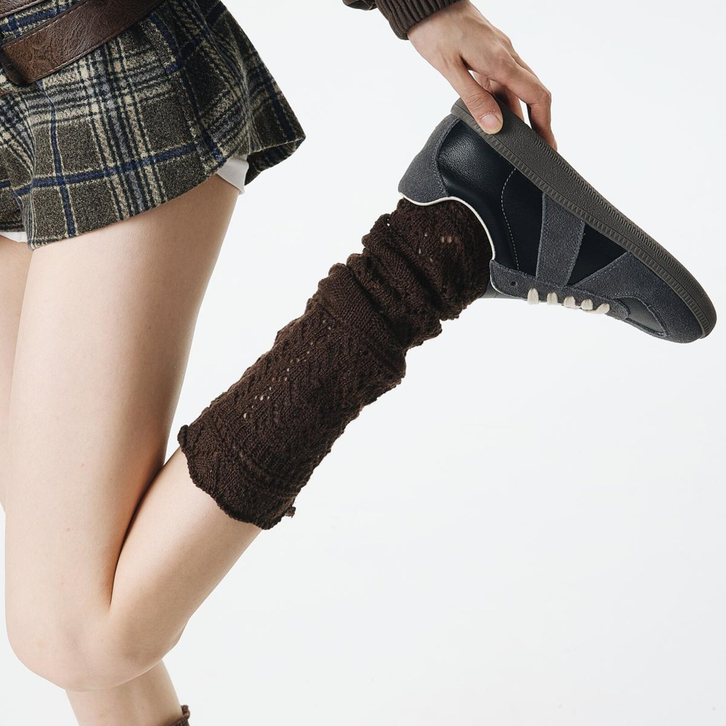 Willow Lace Chunky Knit Wool Blend Slouch Crew Socks