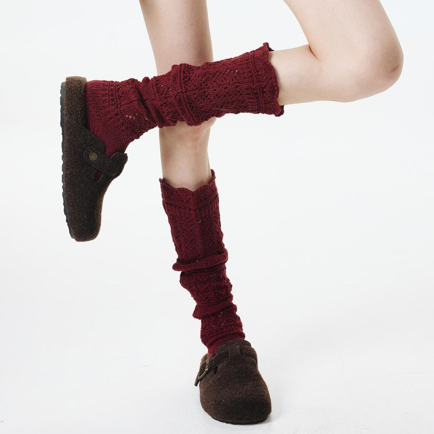Willow Lace Chunky Knit Wool Blend Slouch Crew Socks