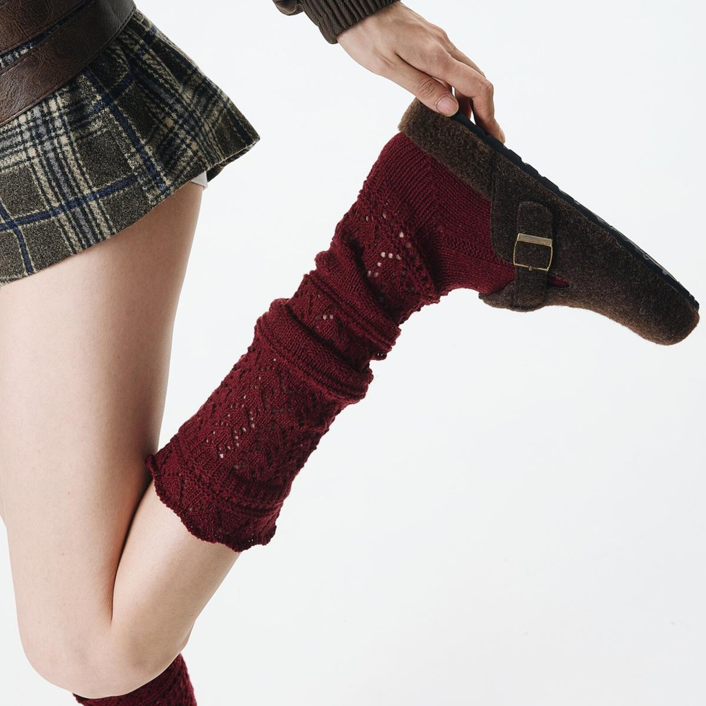 Willow Lace Chunky Knit Wool Blend Slouch Crew Socks